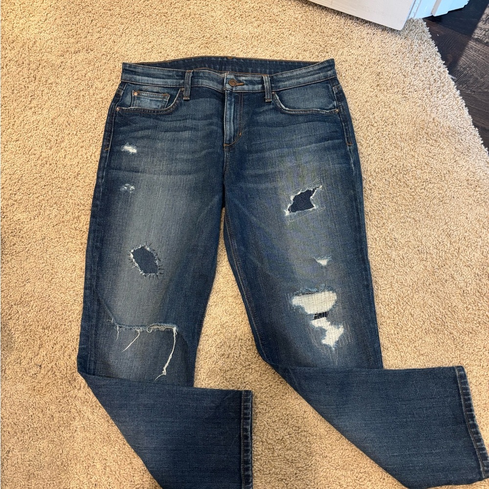Joe's Jeans Women's Boyfriend Distressed Blue Denim